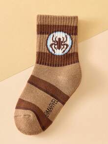 Marvel 5双装正品儿童袜子，超级英雄图案，春秋季毛巾袜，女童中筒袜，韩版卡通男童袜，透气婴儿/学生袜，地板袜，漫威袜子 - 彩色 - 查看 10