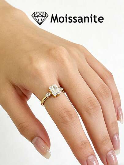 خاتم موسانيت قطع مشع 2 قيراط، هدية مفاجأة لصديقتك في عيد الحب، إكسسوار متعدد الاستخدامات للتنقل، مجوهرات أنيقة للمواعدة على الطراز الفرنسي، فضة عيار 925