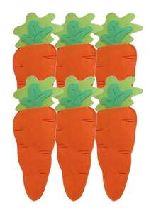 4/6pcs Carrot Shaped Orange Felt Cutlery Holders, Easter Tableware Organizer Bags - Multicolor - View 9