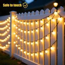 1串21.3英尺LED太阳能泡泡球灯串，户外庭院露营装饰灯，时尚透明暖色仙女灯，适用于庭院、树木、街道、走廊、日常聚会、节日、生日礼物 - 氣泡球燈串 - 查看 4