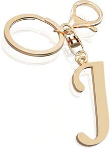 Cute Stainless Steel Gold Initial Letter Keychain For Women Girl, Charms For Key Handbag Backpack Bag, Personalized Gift - 黃金 - 查看 27