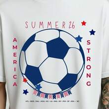 America Strong Soccer T-Shirt World Cup 2026 Shirt USA International Football Championship Tee Fourth Of - 白色 - 查看 1