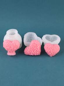 1 st hjärtformad silikonform för ljus, alla hjärtans dag - A-vit - Visa 3