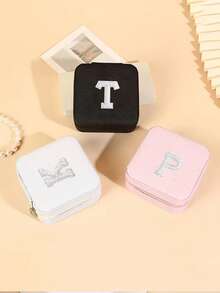 1pc Pearl Jewelry Box For Women, Fashionable Personalized Leather Jewelry Organizer, Perfect Gift For Mother, Girlfriend, Anniversary, Mother's Day - Multicolor - View 6