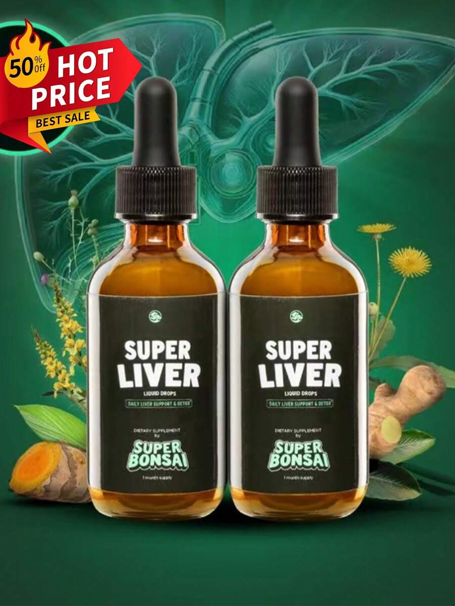 SuperBonsai Super Liver -Natural Ingredientswith Milk Thistle And Dandelion Root - Daily LiverSupport And Detox -GMO Free, Gluten Free, Vegan - 2 chai - Xem 1