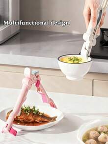 Multi-Functional Anti-Scalding Food Tongs, Heat-Resistant Silicone Hot Bowl Tongs, Hot Plate Tongs And Steamer Tongs, With Non-Slip Handles, Suitable For Microwave Ovens, Ovens And Stovetops. - Multicolor - View 10