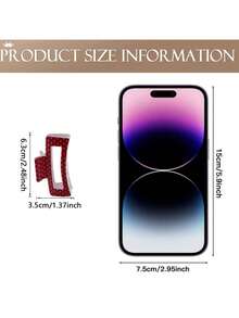 4个优雅方形发夹，中号，波点图案，塑料材质，适合日常和派对佩戴，送给她的礼物，休闲ABS塑料 - 彩色 - 查看 2