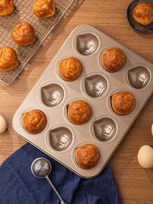 6/9/12 Cavity Chestnut Baking Mold, Professional Non-Stick Madeline Baking Pan, Suitable For Home Baking/Commercial Baking, Cake Mold, DIY Oven Mold, Easy Release, Easy Cleaning - Gold - View 3