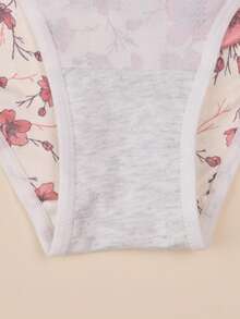 3条装女士白色碎花内裤，性感微花印花内衣 - 彩色 - 查看 8