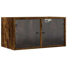 vidaXL Armadio a parete con ante e vetro chêne fumé 68,5x37x35 cm - Castano - Visualizzare 2