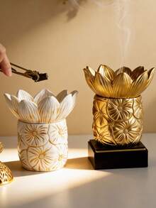 Incensário de resina em formato de flor (1 unidade) - Design criativo, ornamento de mesa requintado, estilo árabe do Oriente Médio, ideal para sala de estar, sala de família, escritório, meditação, decoração de festas e uma ótima opção de presente. - Multicolorido - Ver 8