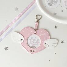 Hisocute Heart Shape Photo Frame Keychain - Angel Wings Design Cute Lanyard Holder For ID Card, Kpop Fans Gift - Multicolor - View 9