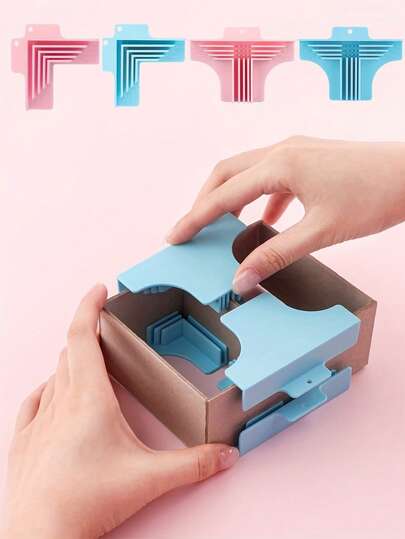 4 piezas de herramientas de esquina, adecuadas para hacer cajas de cartón, ensamblar paredes de cajas de cartón, fijar divisiones de esquina, aplicables para cajas de regalo, scrapbooks, cubiertas de libros, dioramas y otras manualidades DIY, material de plástico, diseño práctico, ensamblaje resistente, fácil de usar, reutilizable, ideal para entusiastas del DIY y proyectos de regalos navideños