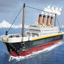 1,344pcs Micro Particle Building Blocks Toy Model, Recreate Classic Cruise Ship Design, High Difficulty Adult Assembly Model, Desktop Decor, Suitable For Halloween, Christmas, Birthday Gifts - Ship-shaped Building Blocks - View 2