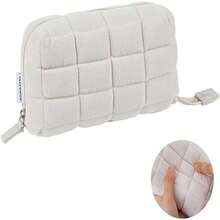 Multifunctional Felt Case for Student Stationery Storage, Large Capacity Storage Bag, Soft Pillowcase for Complete Opening (White) - como en la foto - Ver 2