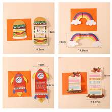 1pc - Random Style - Cartoon Folding Greeting Card, Birthday Wishes Creative Card, Pull-Out Message Card, 3D DIY Card With Envelope - Multicolor - View 5