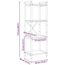 vidaXL Étagère Chêne Sonoma 40 x 30 x 85 cm Legno d'ingegneria - Castano - Visualizzare 11