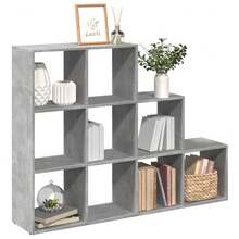 vidaXL Estante separado de pieza de 3 ebenex gris beton - Gris - Ver 1