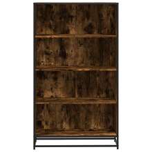 vidaXL Bibliothèque chêne fumé 80,5x35x139 cm ingénierie du bois - Tabac - Voir 4