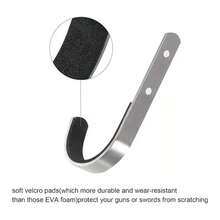 Cuatro soportes de pared de acero inoxidable, con tornillos, brocas y tapas protectoras para su instalación. Ideales para diversos lugares, como garajes, almacenes y salas de estar. - Plateado - Ver 8