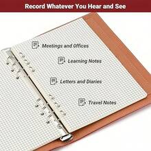 1-10Pcs A5/A6/A7Refill Paper, 45Sheets Each Of Pack No-Bleed Sheets, Pre-Punched – Fits 6-Ring Binders For Office, School & Teachers,Double-Sided With No Bleed-Through