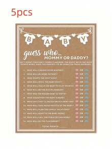 5pcs/10pcs/20pcs/40pcs Baby Suggests Predicting Game Cards Baby Games For Girl Or Boy,Newborn Parent Advice Cards,Baby Birth Advice Cards - 彩色 - 查看 8