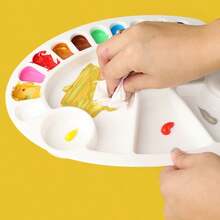 2pcs Large Thick Palette, Art Painting Watercolor Gouache Acrylic Color Mixing Tray - Multicolor - View 7
