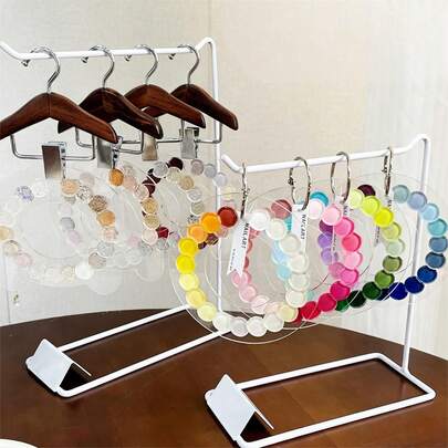 Nail Polish Color Display Board Mini Clothes Hanger, Wooden Clips, Cute Mini Clothes Hanger, Small Clothing Display Rack, Solid Wood Material, With Clips And Non-Slip Clothes Hanger, Suitable For Nail Salons, Color Display Boards, Steel Plate Printing Small Shelves. New Year Gift, Valentine's Day Gift.