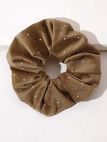 1个天鹅绒水晶发圈，女士优雅复古发圈，适合各种场合的发绳，马尾辫发圈，头饰