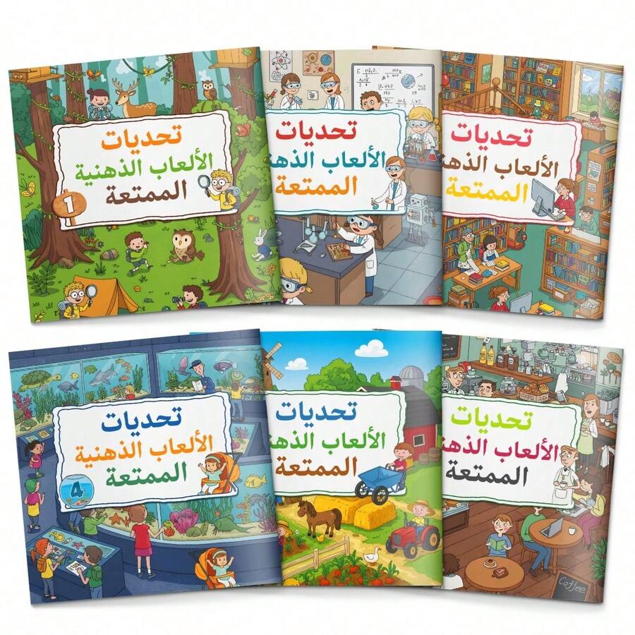 Arabic Language Puzzle Game Activity Workbook, Includes Arabic Logic Puzzles And Mind Games, Mazes, Visual Search And Observation Challenges, Colorful Illustrated Pages, And Concentration And Problem-Solving Exercises - Puzzle Training - View 1