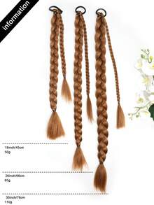 18-30 Inch Braided Ponytail Hair Extensions, Natural Soft Synthetic Hair Piece, Suitable For Holiday Cosplay And Daily Wear - Linen Gold - View 7