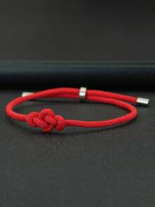 1Pc Handwoven Lucky Knot Red Rope Bracelet Red Rope Chinese New Year Knot Protective Bracelet Charm For Women & Men Valentine'S Day Anniversaries Gift - 3mm Adjustable Hand Strap - View 11