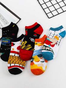 5双装女士时尚百搭船袜和隐形袜 - 彩色 - 查看 3