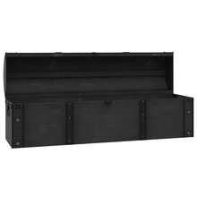 vidaXL Coffre de rangement Bois estilo vintage 120x30x40 cm - Preto - Ver 6
