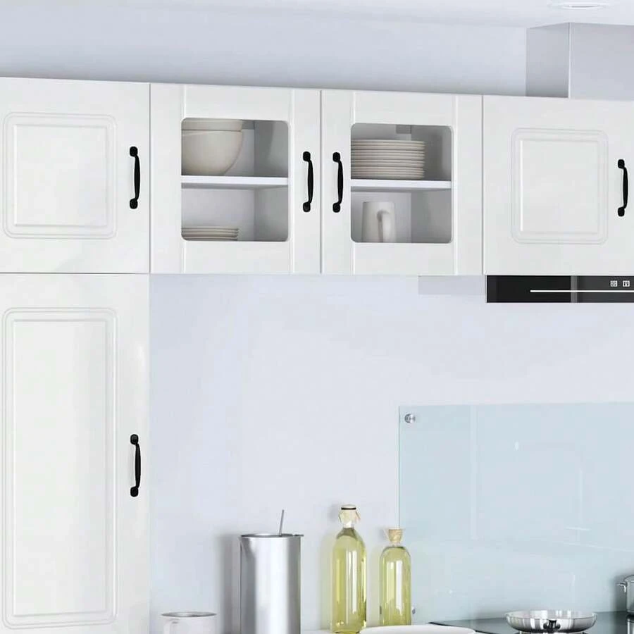 vidaXL Armoire de cuisine 2 pcs Blanc brillant 40 x 31 x 40 cm - Blanc - Voir 1