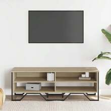 meuble TV vidaXL chêne sonoma 122x34x41 cm en bois d'ingénierie - Tabac - Voir 3
