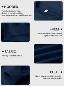 Speed mate بلوزة رياضية فضفاضة للنساء - لون أحادي بأكمام طويلة وياقة طاقم، مناسبة للخريف/الشتاء | بلوزة رياضية فضفاضة عادية مناسبة للرياضة - أزرق بحري - مشاهدة 6