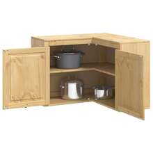 vidaXL Armoire avec étagère avec porte Miel 80 x 80 x 60 cm Pin massif - Tabac - Voir 3