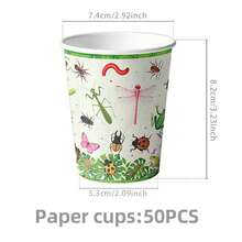 Insect Birthday Paper Plates Napkins Paper Cup Ladybug Dragonfly Disposable Tableware Garden Birthday Party Supplies Insect Theme - Multicolor - View 7