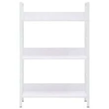Bibliothèque vidaXL à 3 niveaux, blanche, 60 x 27,6 x 90,5 cm, en bois massif. - Blanc - Voir 3