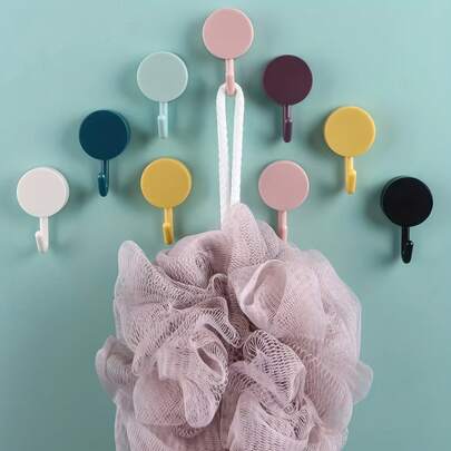 10 Macaron Hooks, Suitable For Hanging Lightweight Items Such As Hats, Scarves, And Small Bags, Meeting Both Daily Storage Needs And Aesthetic Requirements