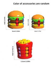 3-6 Years Old Kids Educational Sensory Toys, Magic Bean Cube, Hamburger, French Fries Fidget Toys, Random Color - Multicolor - View 8