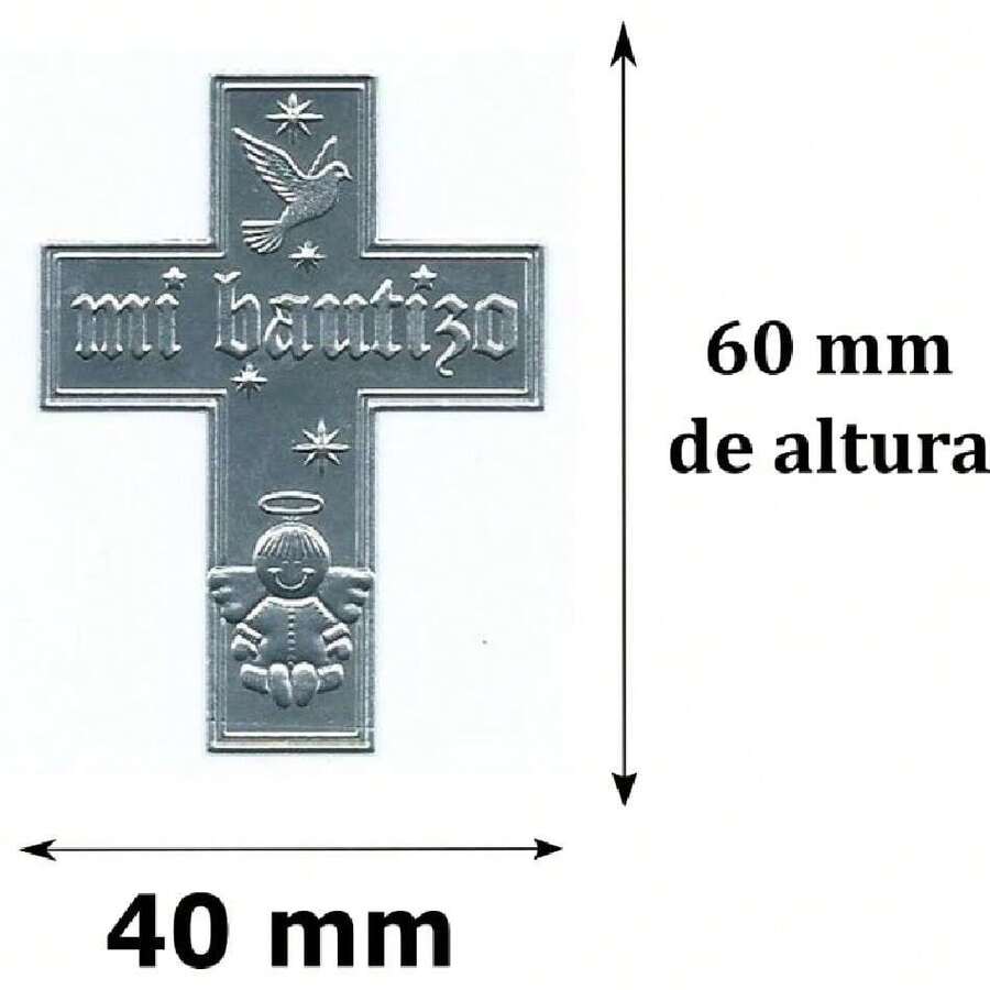 50 Láminas Cruz de repujado de Bautizo para Niña,39541851 - Multicolor - Ver 1