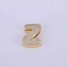 1件新款锆石字母吊坠，优雅魅力，A-Z字母，18k镀金，珠宝制作配件