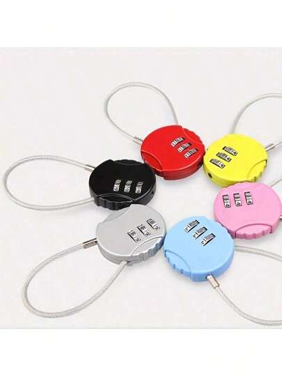 Candado con cable y contraseña para maleta de viaje pequeña, puede proteger tus pertenencias y hacer que tu viaje sea talla grande . Accesorios y artículos esenciales de viaje.