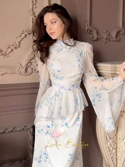 Vestido Largo Femenino Estilo Occidental 2026 para Primavera, Diseño Elegante con Encanto Único, Manga Larga, Entallado y Cómodo