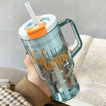 1 pieza Vaso de agua portátil de gran capacidad para verano con colador de té,Volumen1200 ml (40,6 oz),botella para agua,vasos con tapa y popote,para volver a la escuela - Manténgase hidratado y activo todo el día. - Multicolor - Ver 9