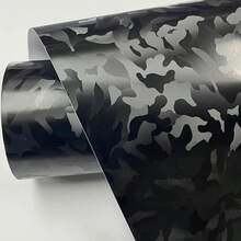 1pc Black Ghost Camouflage Car Wrap Decal, DIY Carbon Fiber Forged, Personalized Car Sticker With Vinyl Adhesive, Suitable For Motorcycle, Skateboard, Car Wrap, Color Change Film, Car Modification