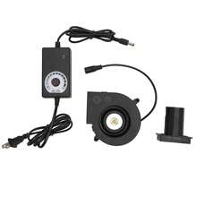 Soplador Pequeño Soplador de Aire Eléctrico Ventilador de 12 V Motor sin Escobillas DC 12 V con Control de Velocidad - Tipo de Enchufe A USA (110-127V) - Ver 1