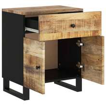 vidaXL Comodino 50x33x60 cm Legno di manguier e d'ingénierie - Castano - Visualizzare 4